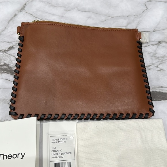 NWT Theory Cognac Linden Leather Transformer Bag - Picture 5 of 6